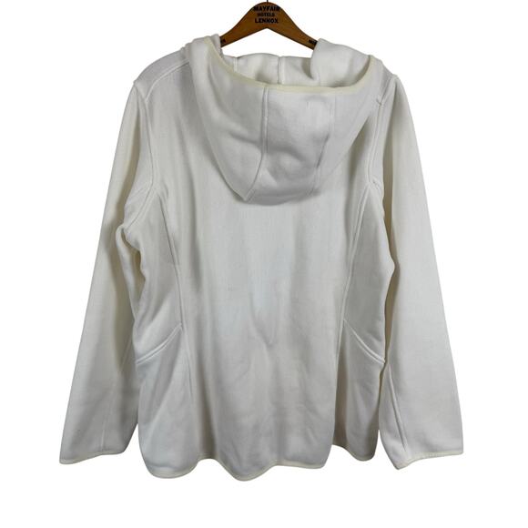 Andrew Marc Women Full Zip Hoodie Jacket Size XL Fleece Lined Neutral Basic Warm - Picture 3 of 7